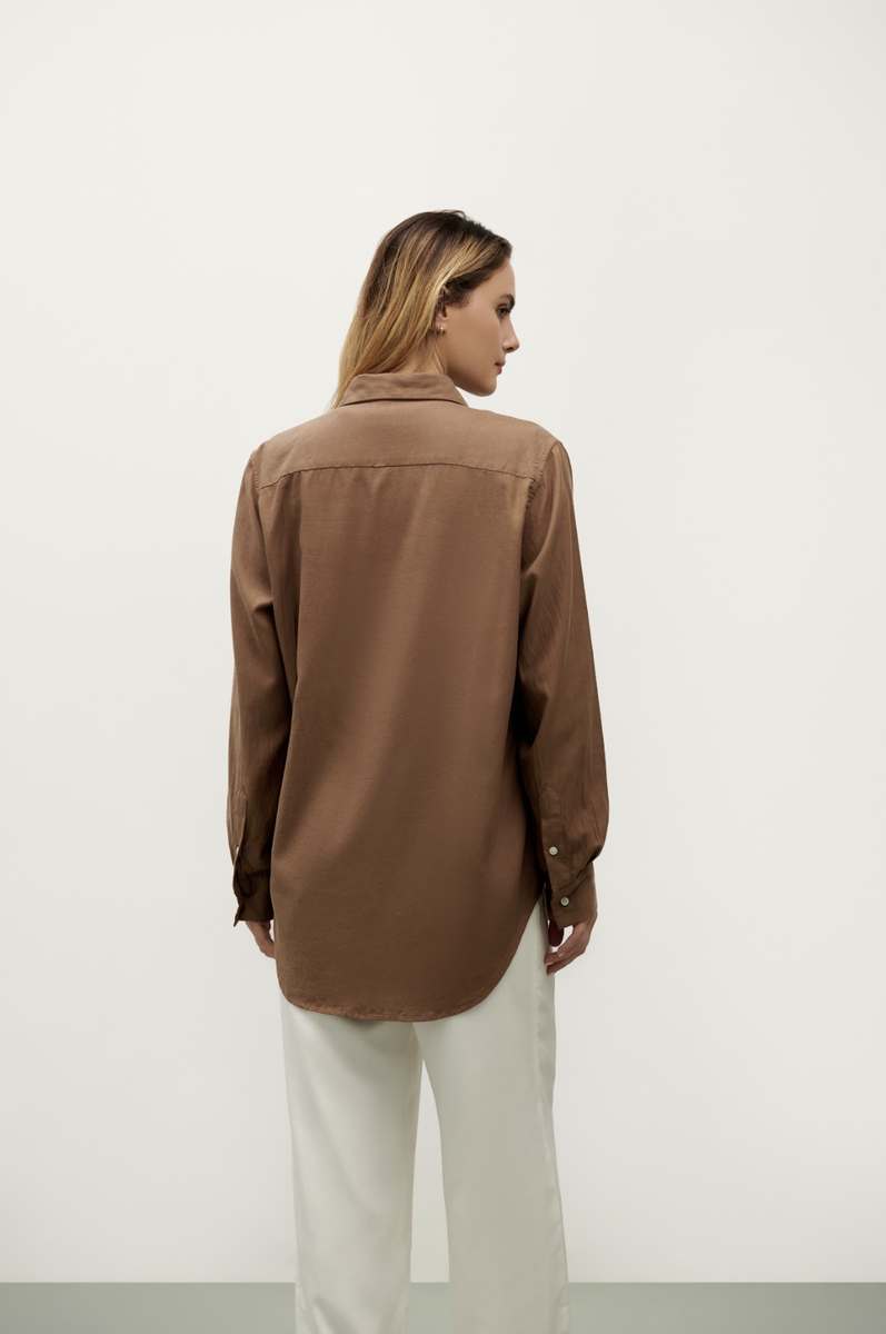 Avery Button Down - Chocolate Brown