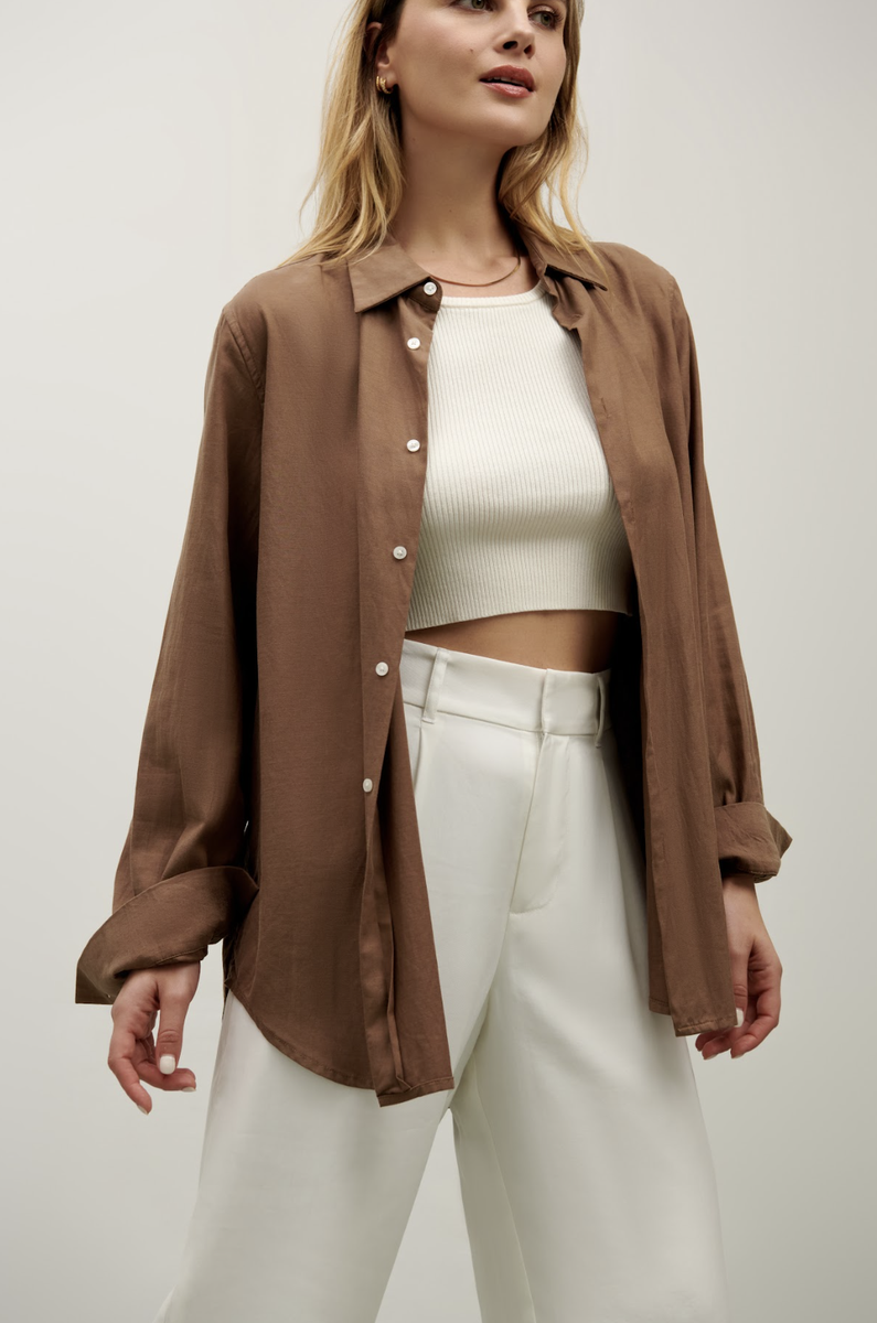 Avery Button Down - Chocolate Brown