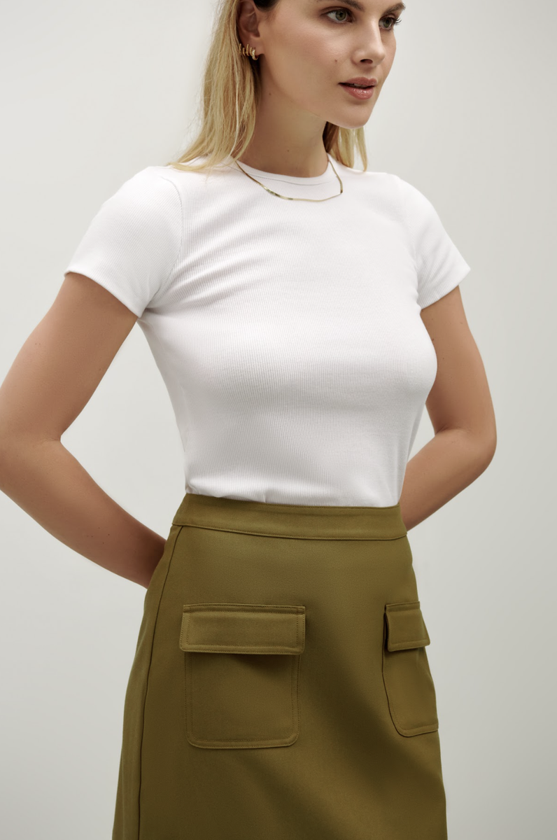 James Mini Skirt - Olive Green