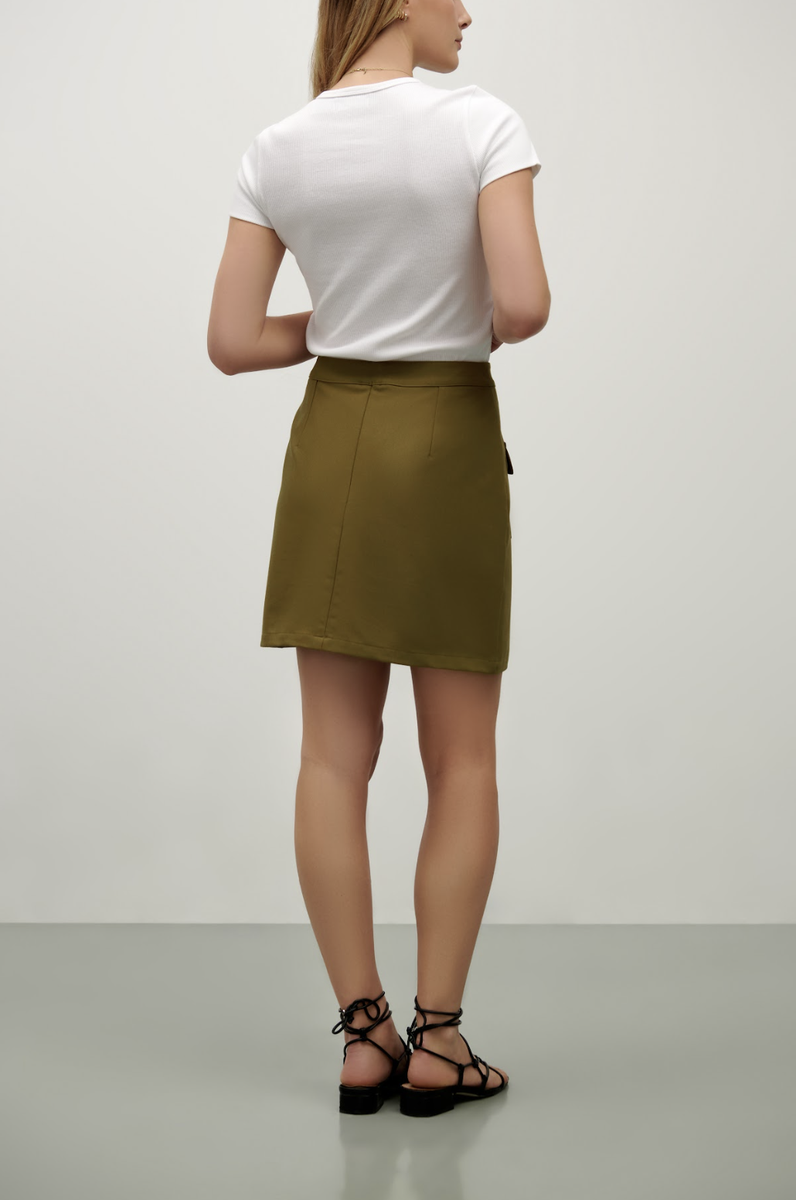 James Mini Skirt - Olive Green