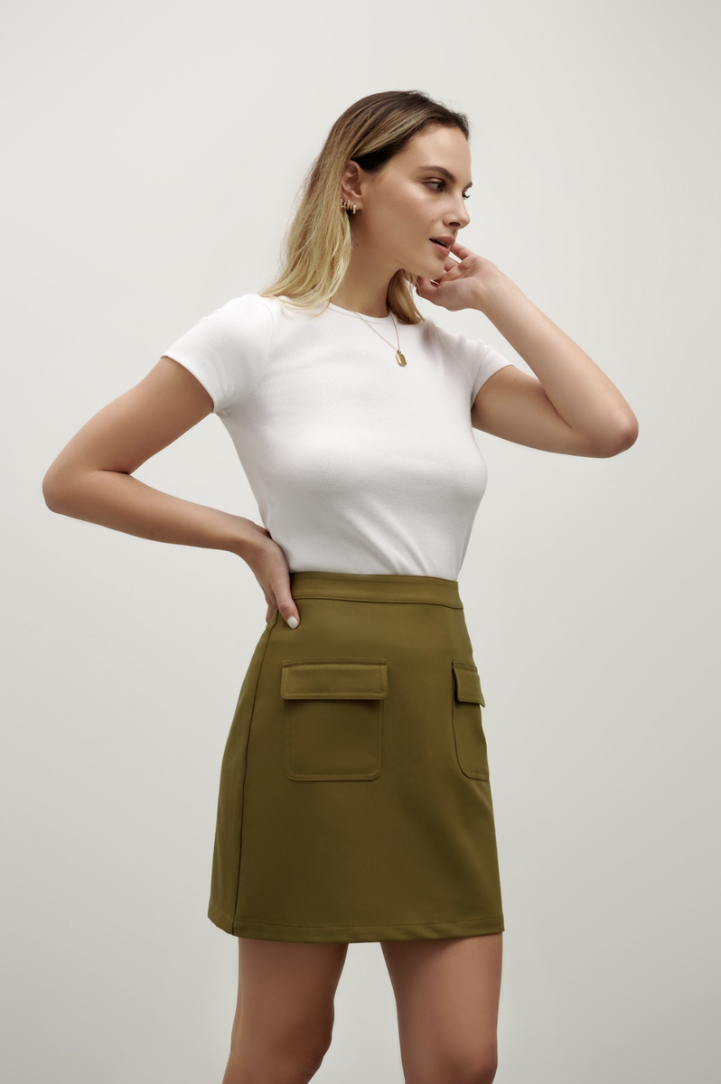 James Mini Skirt - Olive Green