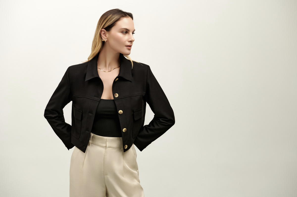 Elsie Cropped Jacket - Black