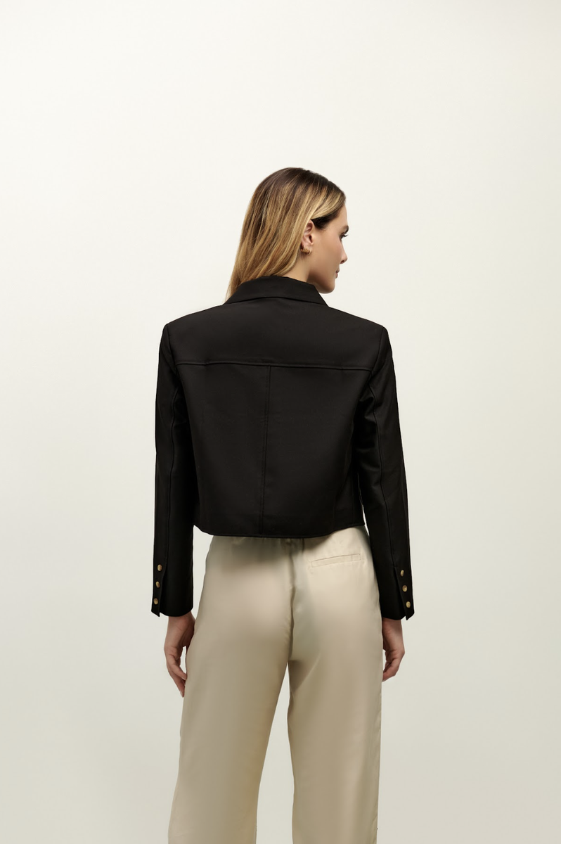 Elsie Cropped Jacket - Black