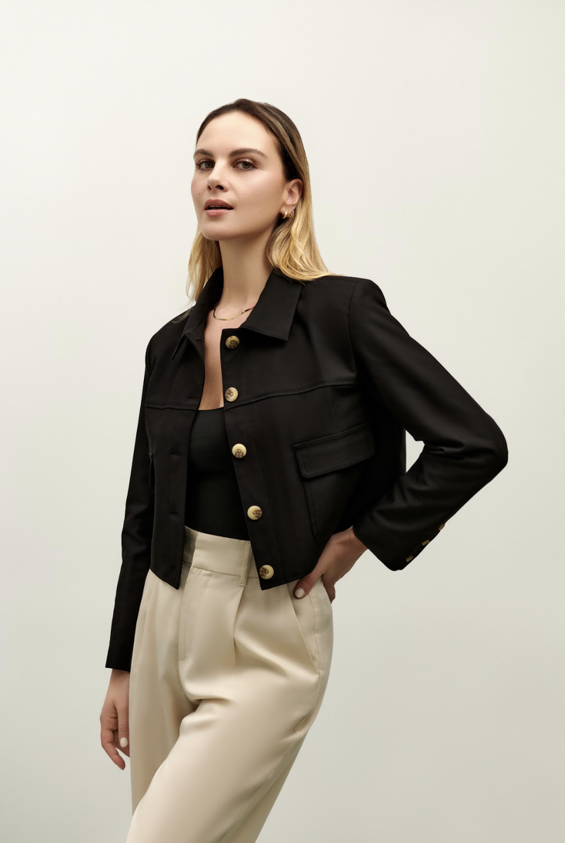 Elsie Cropped Jacket - Black