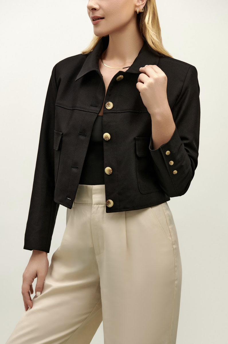Elsie Cropped Jacket - Black
