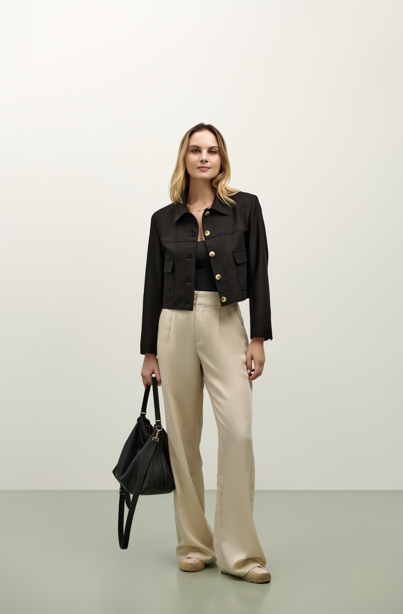 Elsie Cropped Jacket - Black