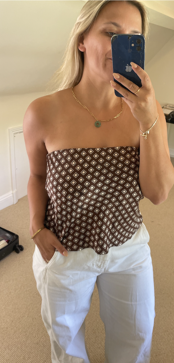 Spritz Strapless Silk Top