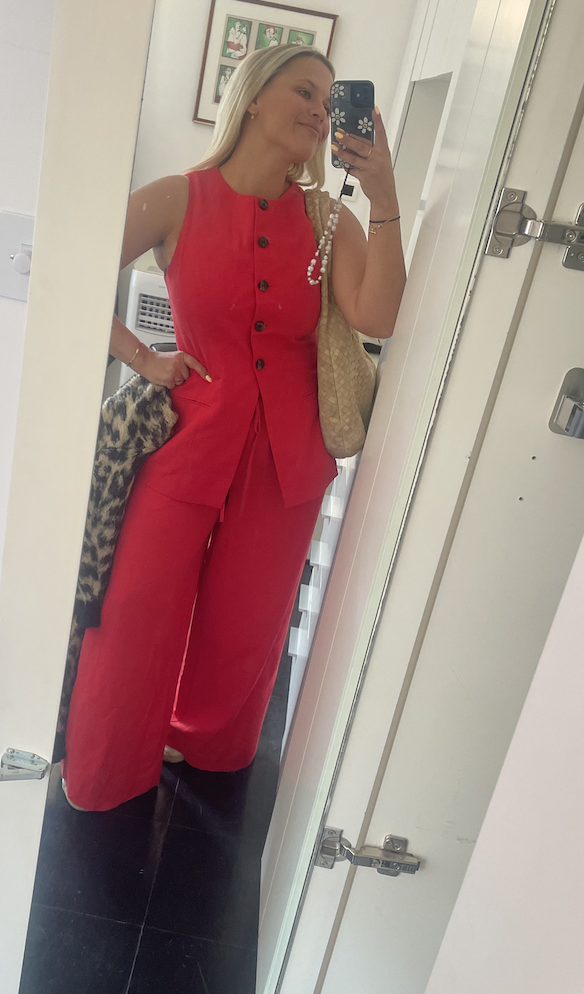 Aligne Red Linen Co-ord