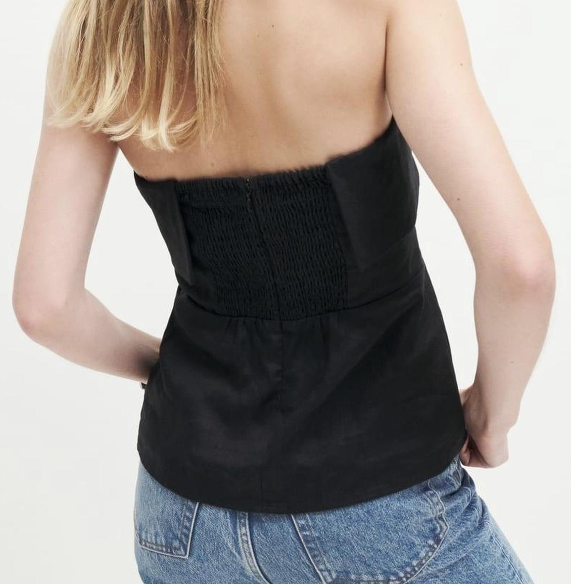 Daria Strapless Linen Top