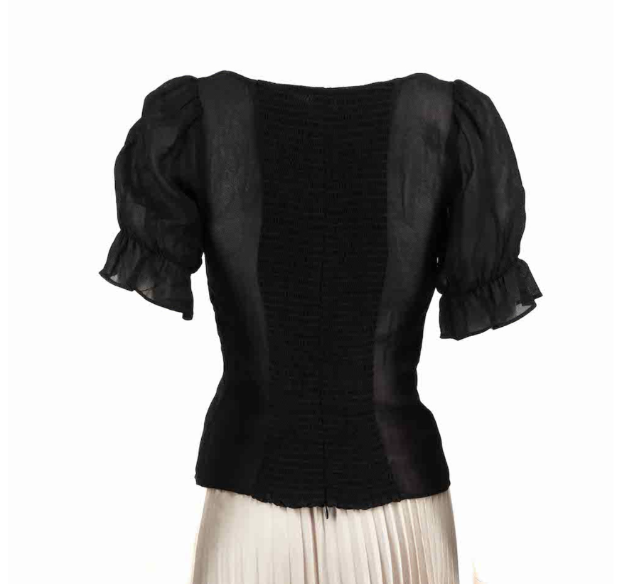 Delevan Black Viscose Top