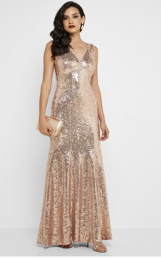 Champagne Sequin Party Dress