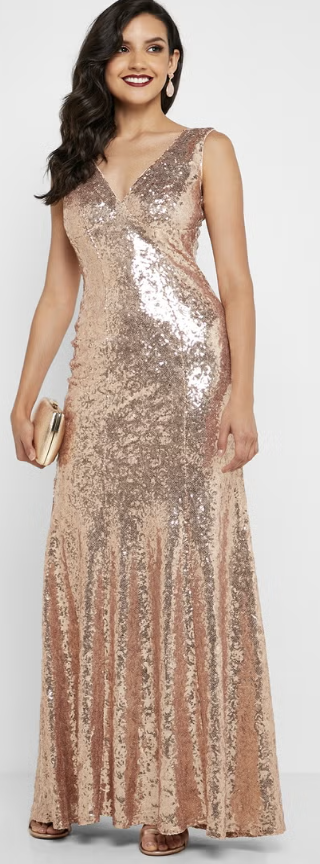 Champagne Sequin Party Dress
