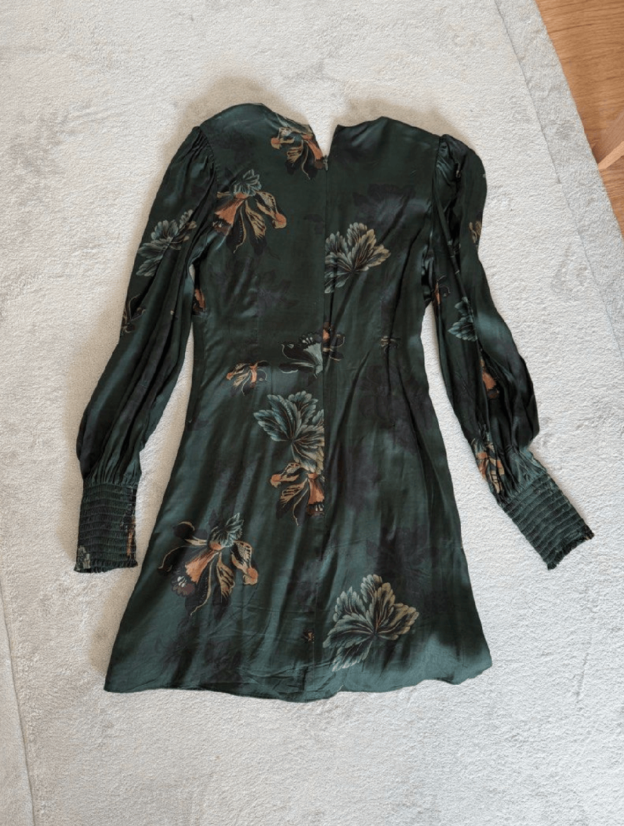 All Saints dark green long sleeved dress