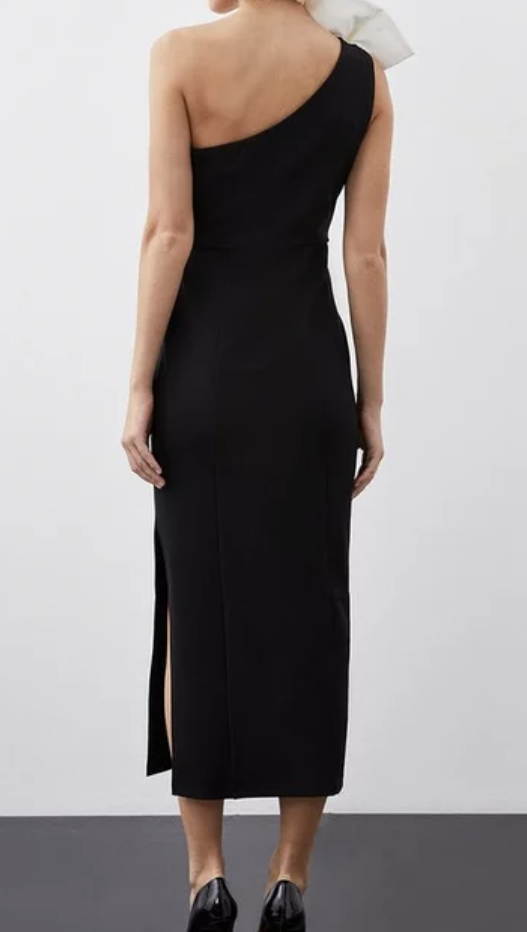 Karen Millen Black & White Bow Maxi Dress in M