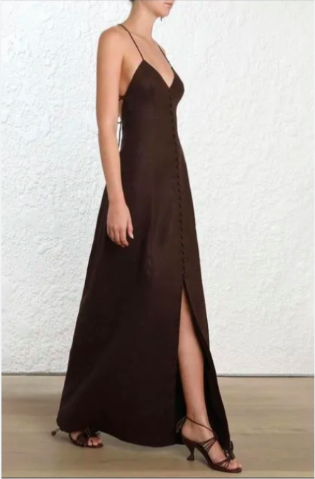 Zimmerann Brown Linen Dress