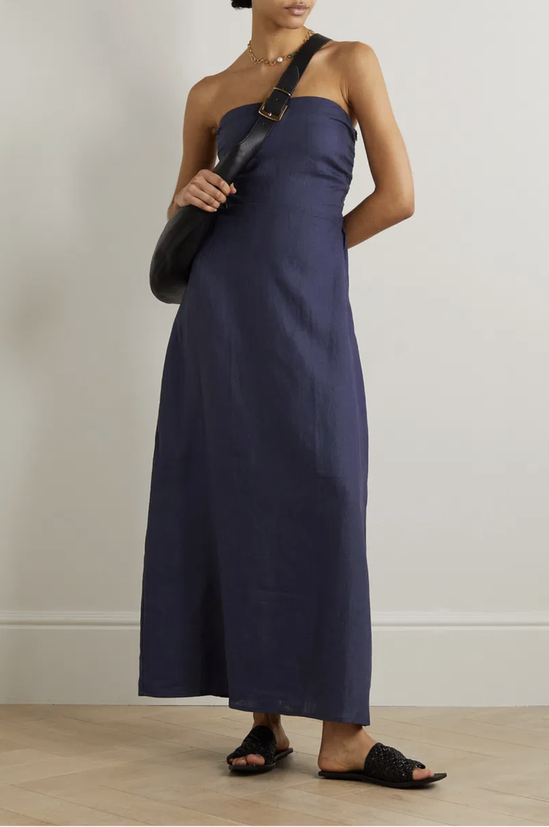 Das Flores Strapless Linen Maxi Dress