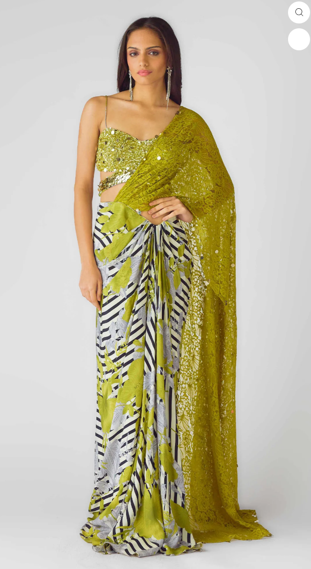 Neon Sauvage Draped Saree