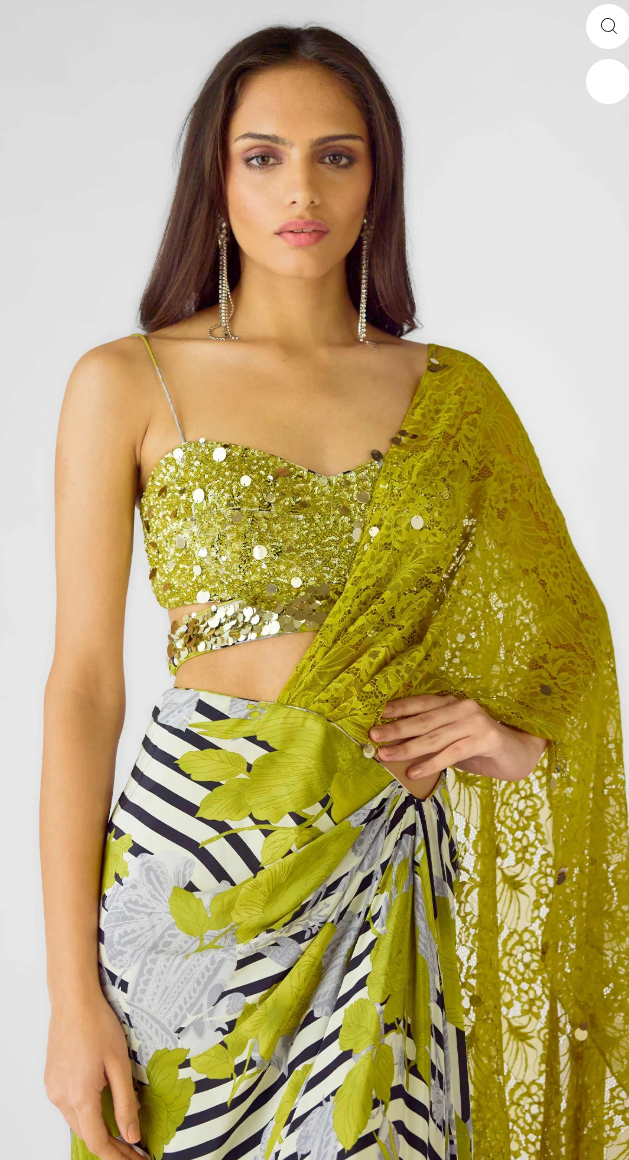 Neon Sauvage Draped Saree