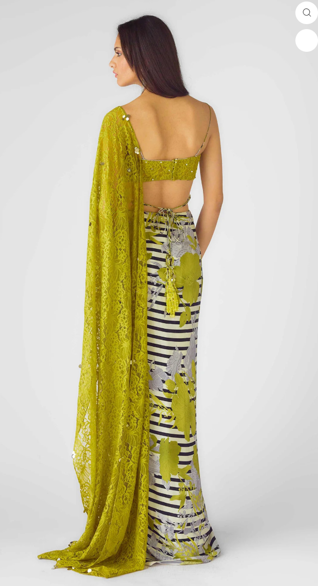 Neon Sauvage Draped Saree
