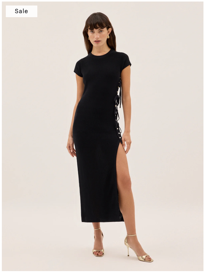 Kitri Calista Black Knit Dress