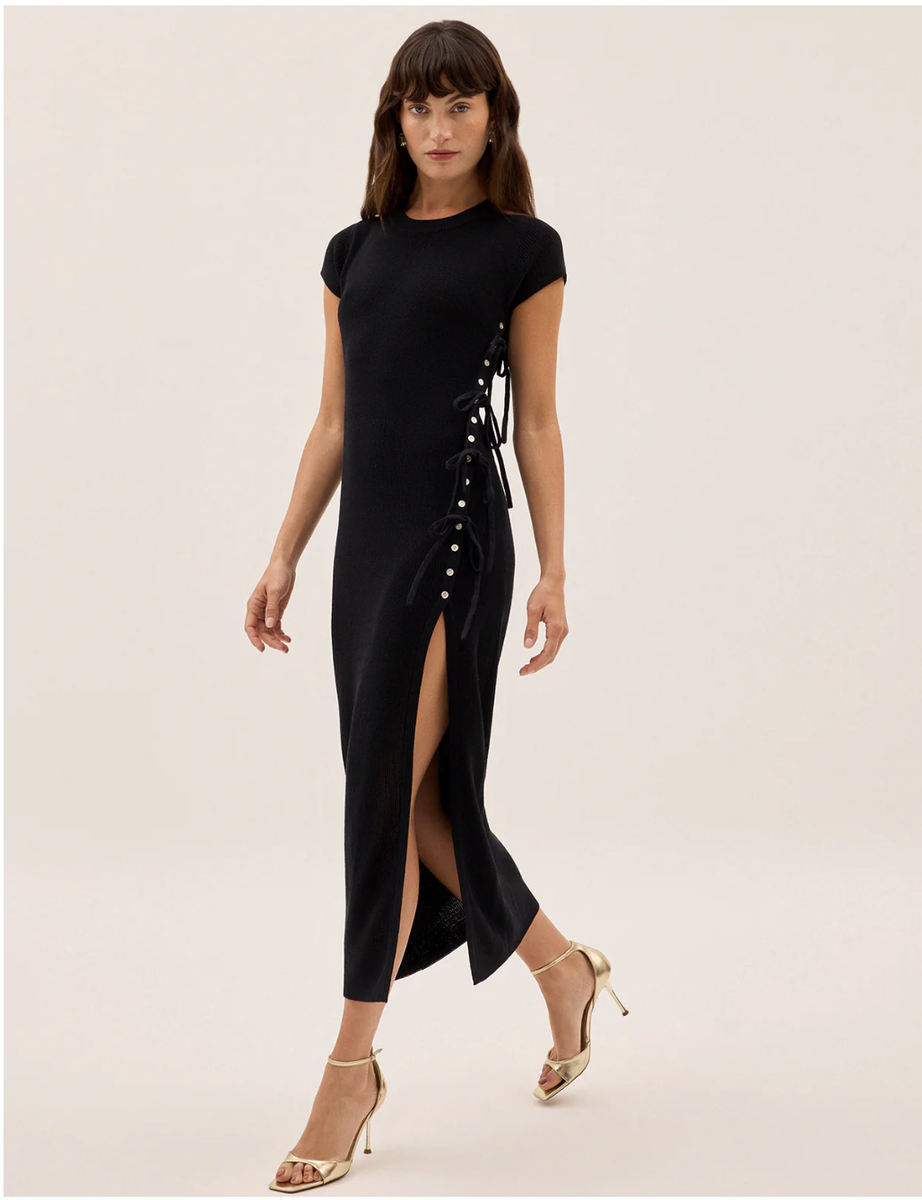 Kitri Calista Black Knit Dress