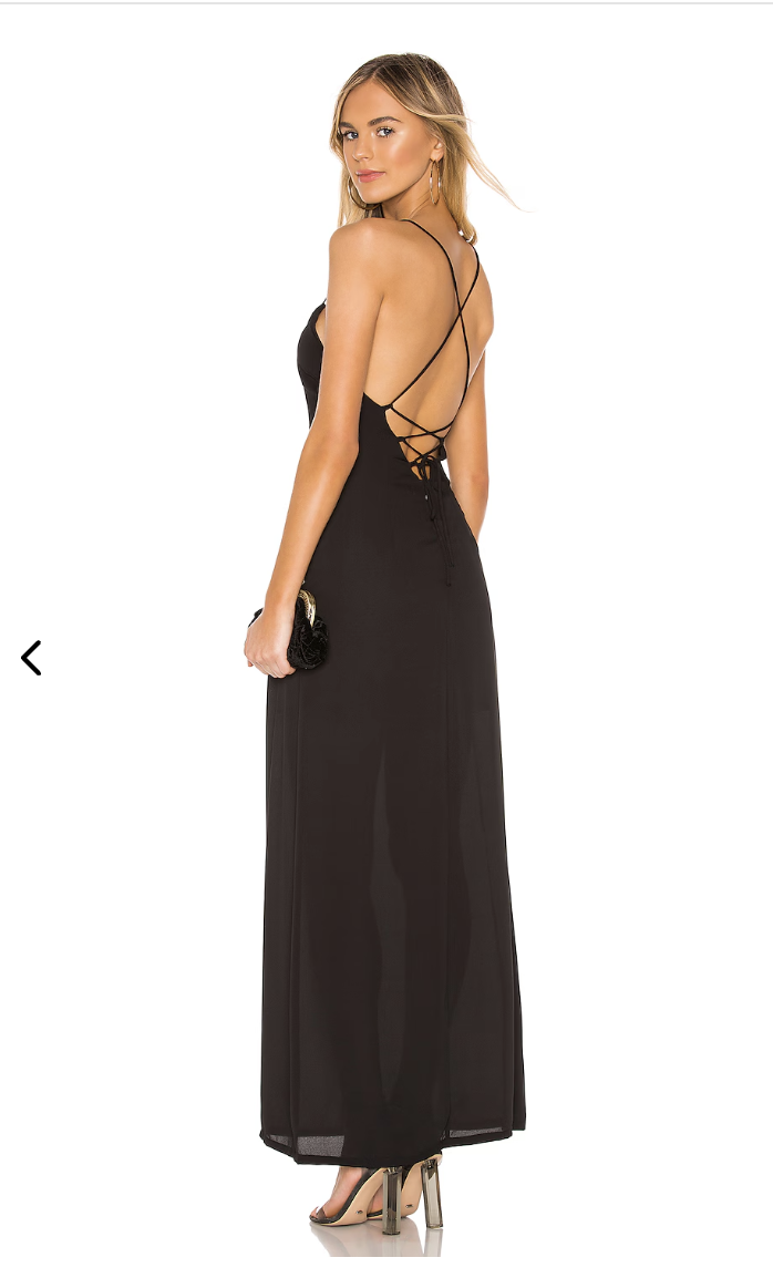 Superdown Evie Tie Back Maxi Dress