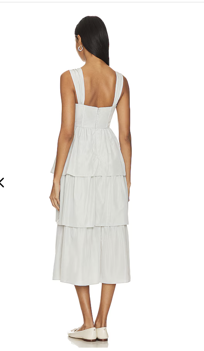 WeWoreWhat Corset Tiered Midi Dress