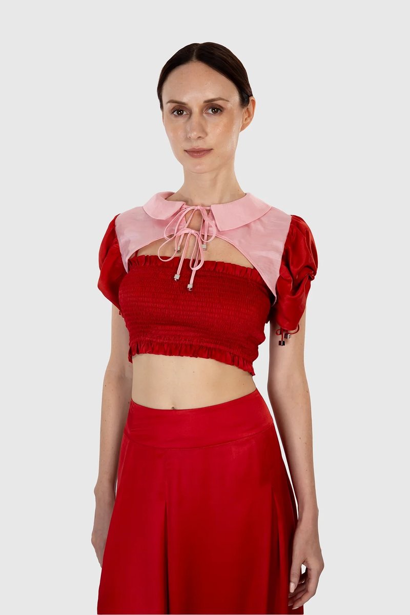 Sleeveless Elastic Cropped Tube Top - S