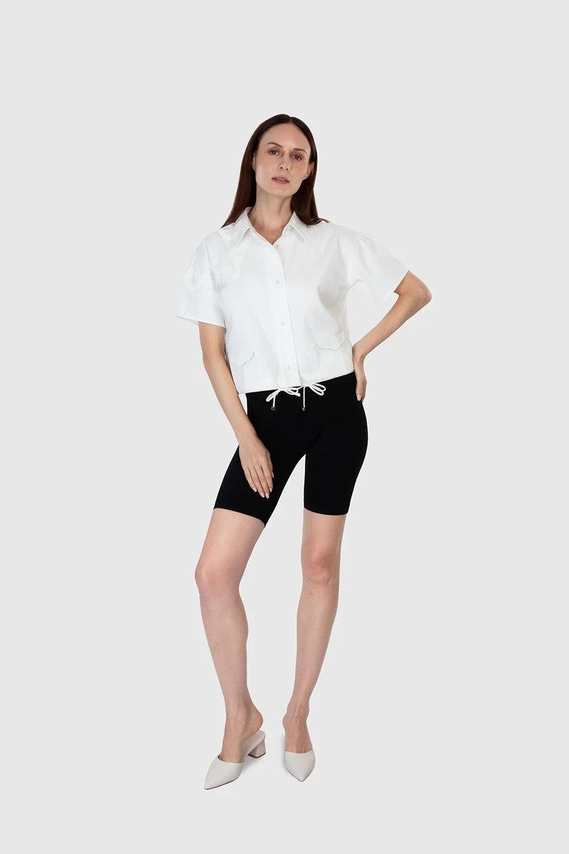 Short Embroidered Shirt Jacket - S