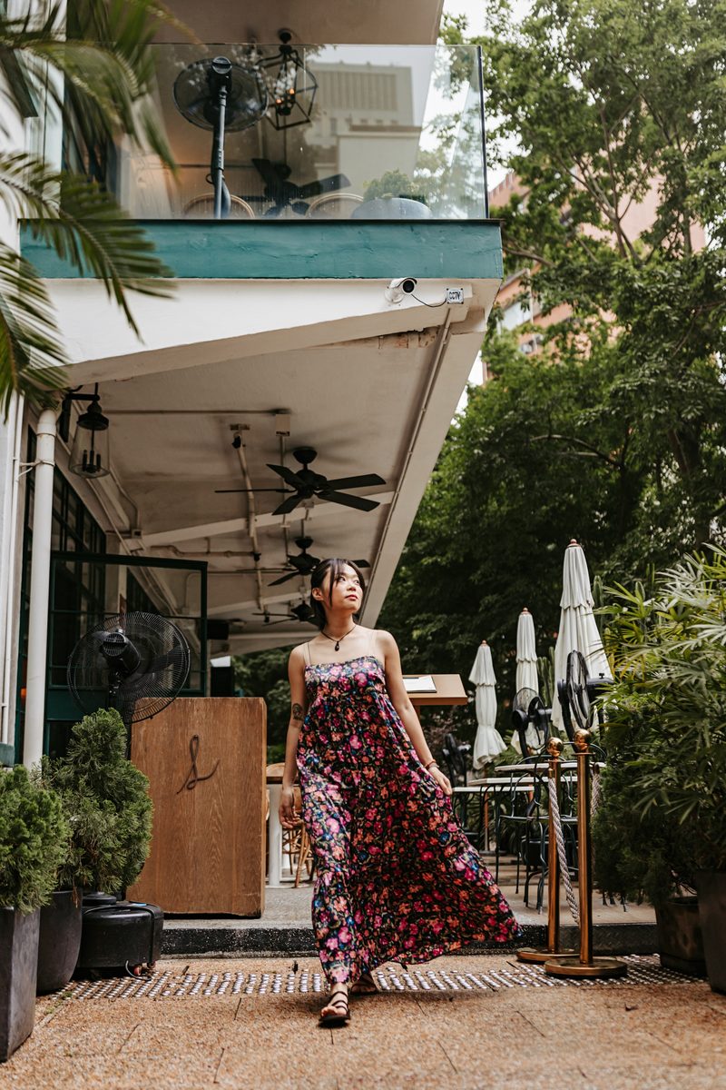 GREEK DRESS FLOWER PRINT
