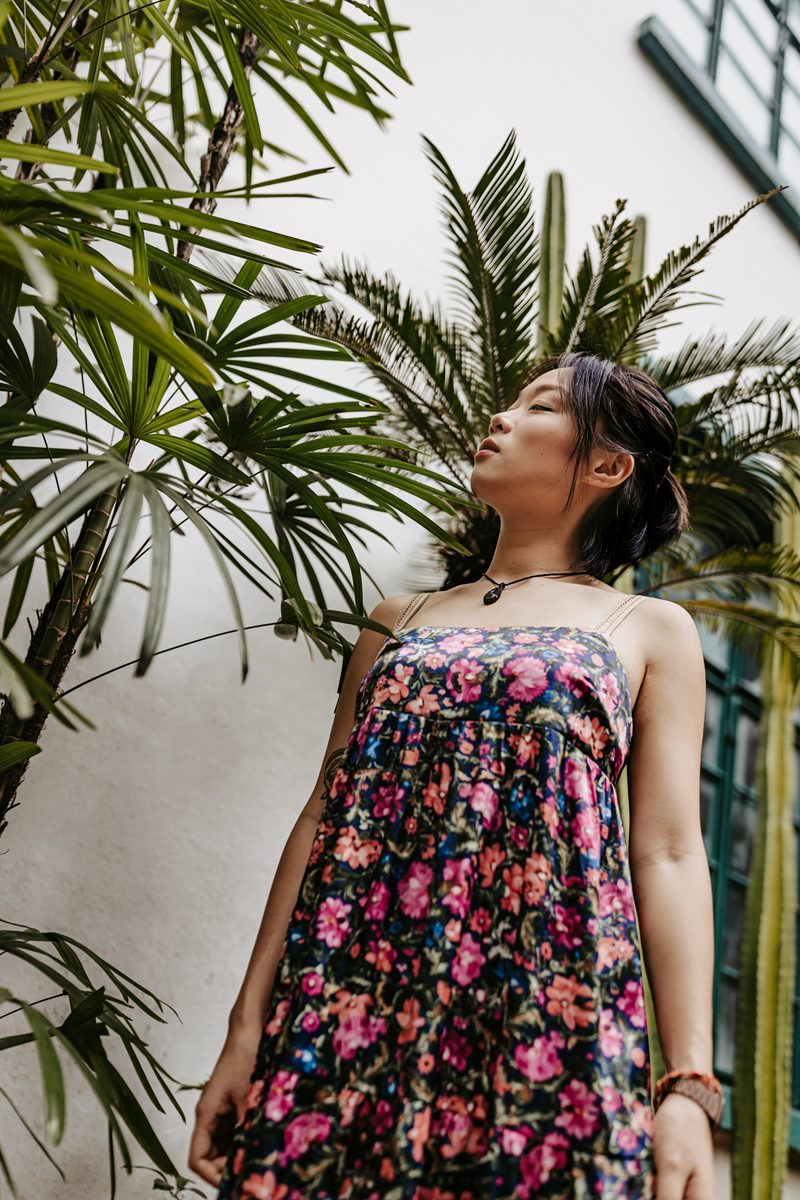 GREEK DRESS FLOWER PRINT