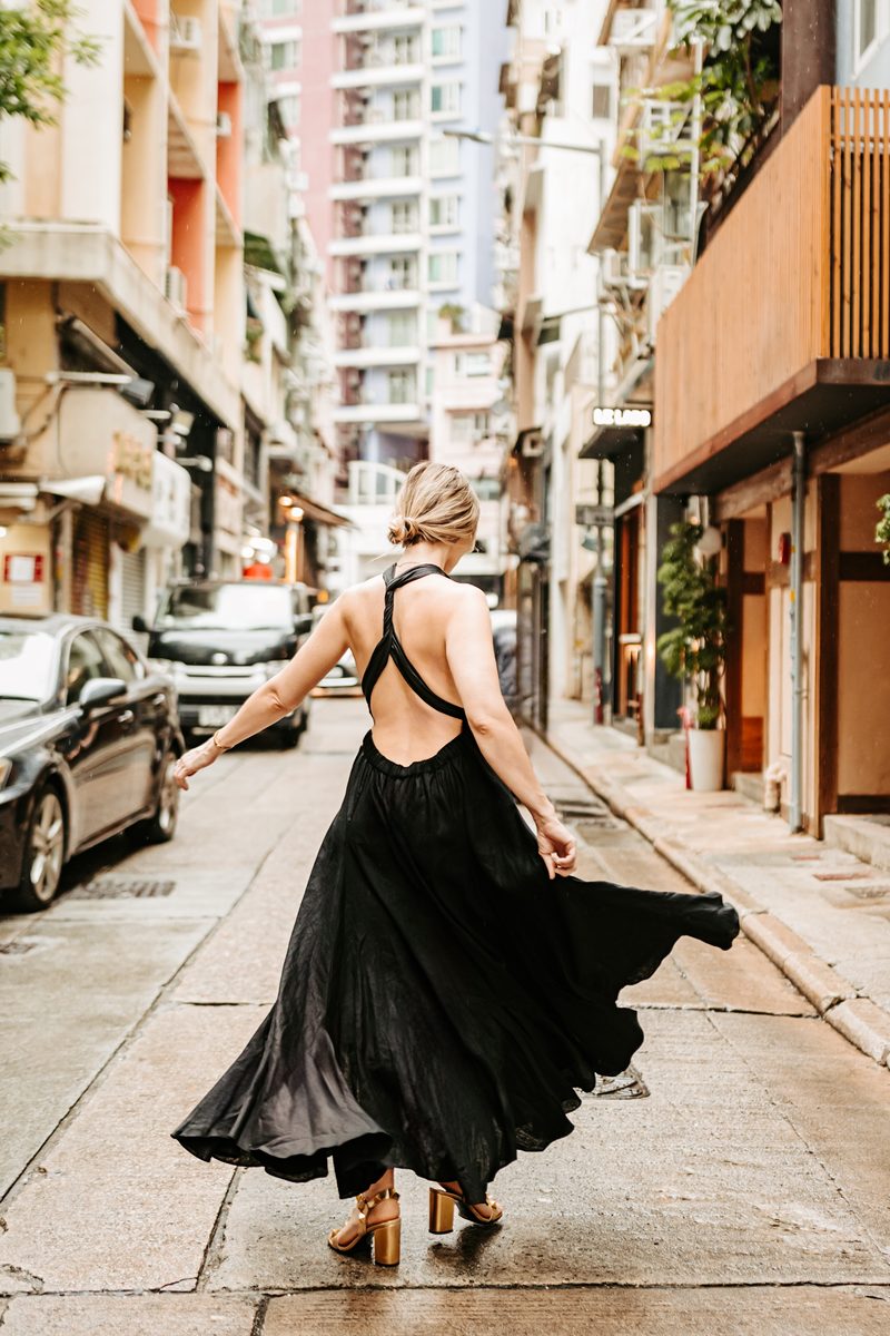 LINEN SKIRT BLACK