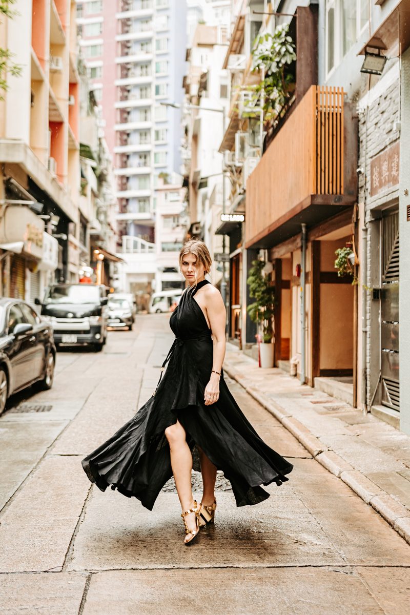 LINEN SKIRT BLACK