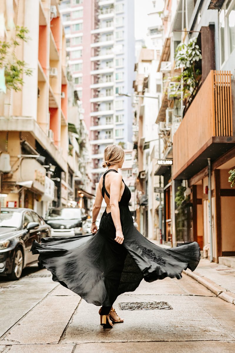 LINEN SKIRT BLACK