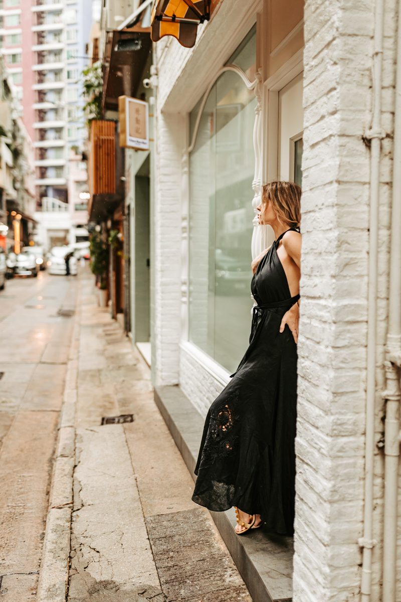 LINEN SKIRT BLACK