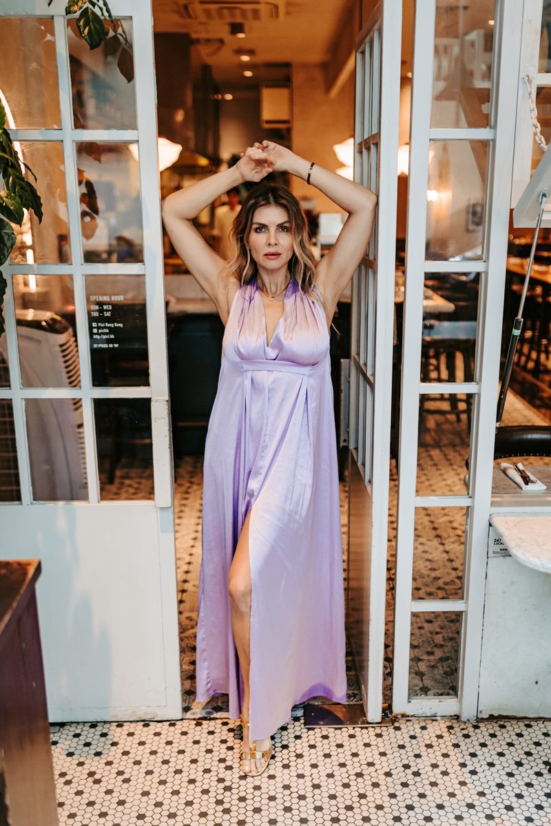 SORRENTO DRESS WITH CHARMS PURPLE