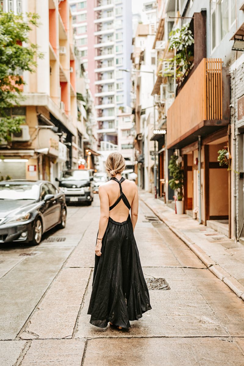 LINEN SKIRT BLACK