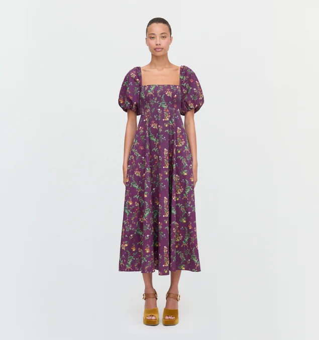 Hill House Purple Matilda Dress Magic Orchard Print