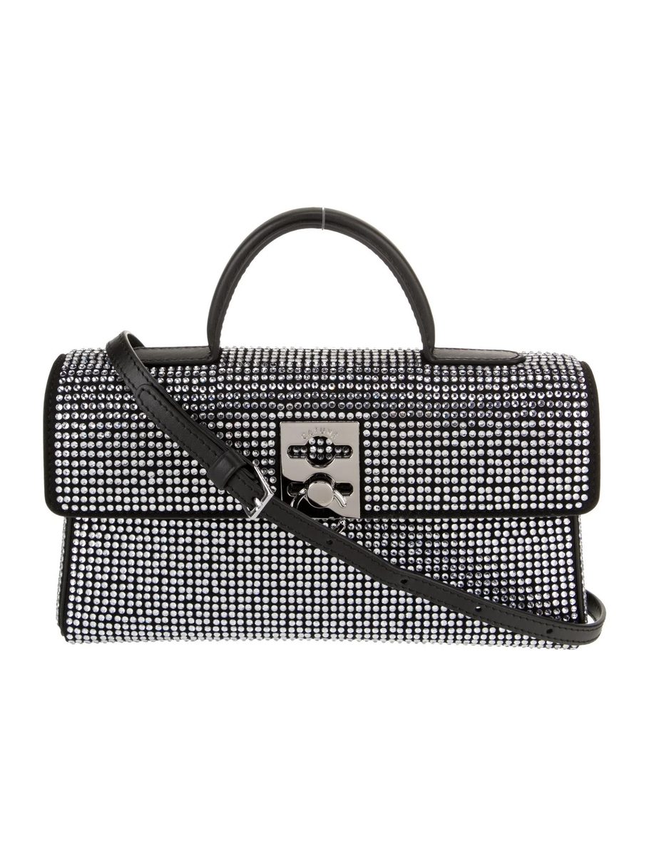 Cafuné Stance Wallet – Black Rhinestone with Silver-Tone Clasp