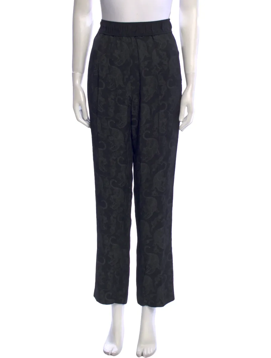 Sandro Printed Straight Leg Trousers