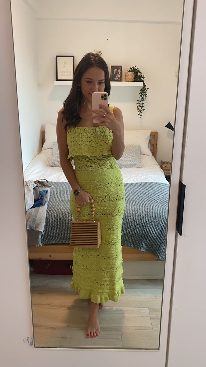Lime green crochet dress