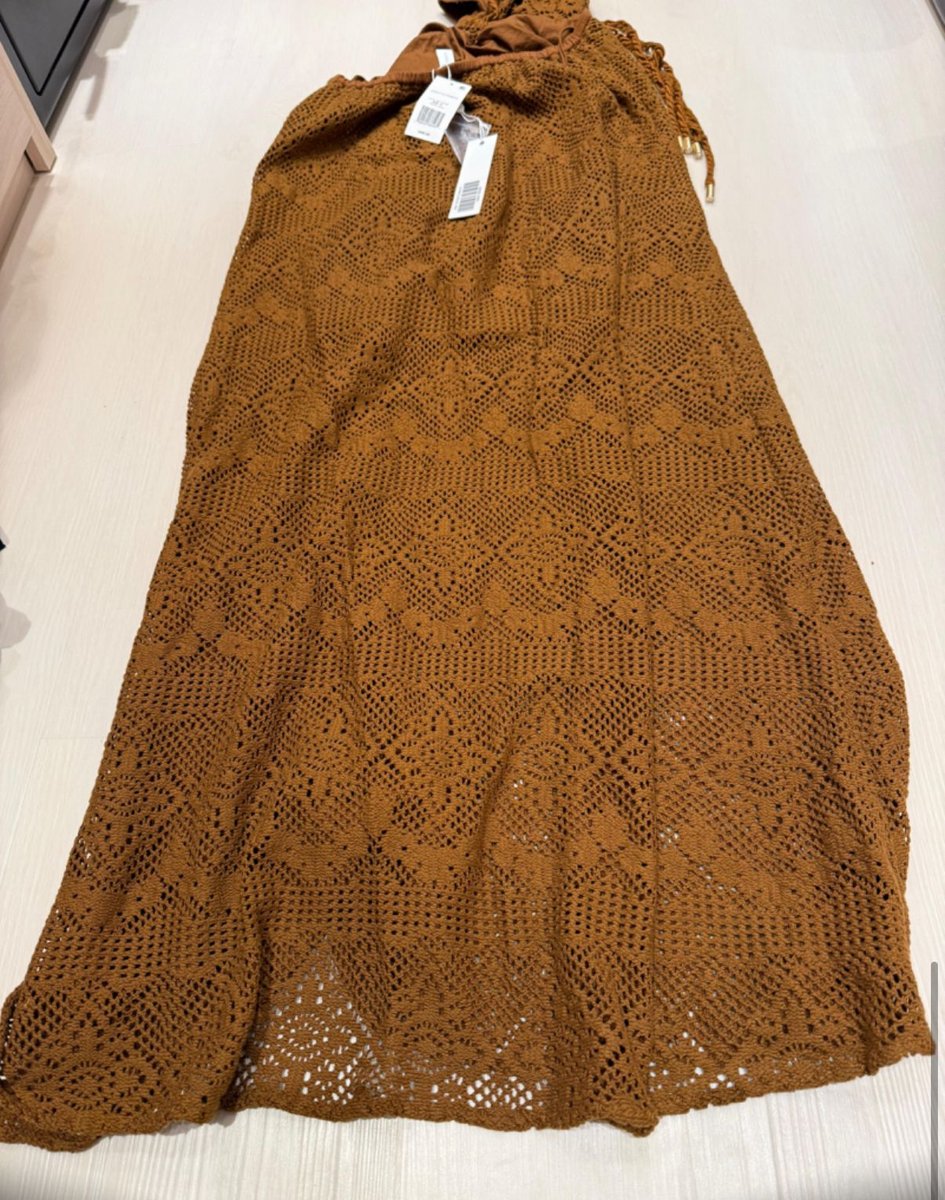 SIMKHAI Georgiana Halter Maxi Dress in coffee size M