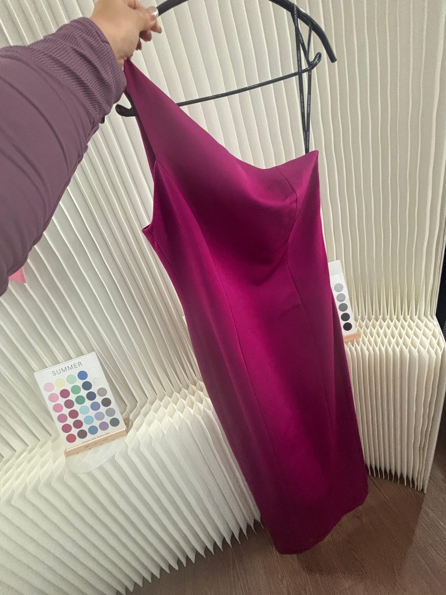 Karen Millen Magenta One Shoulder Maxi Dress UK 14