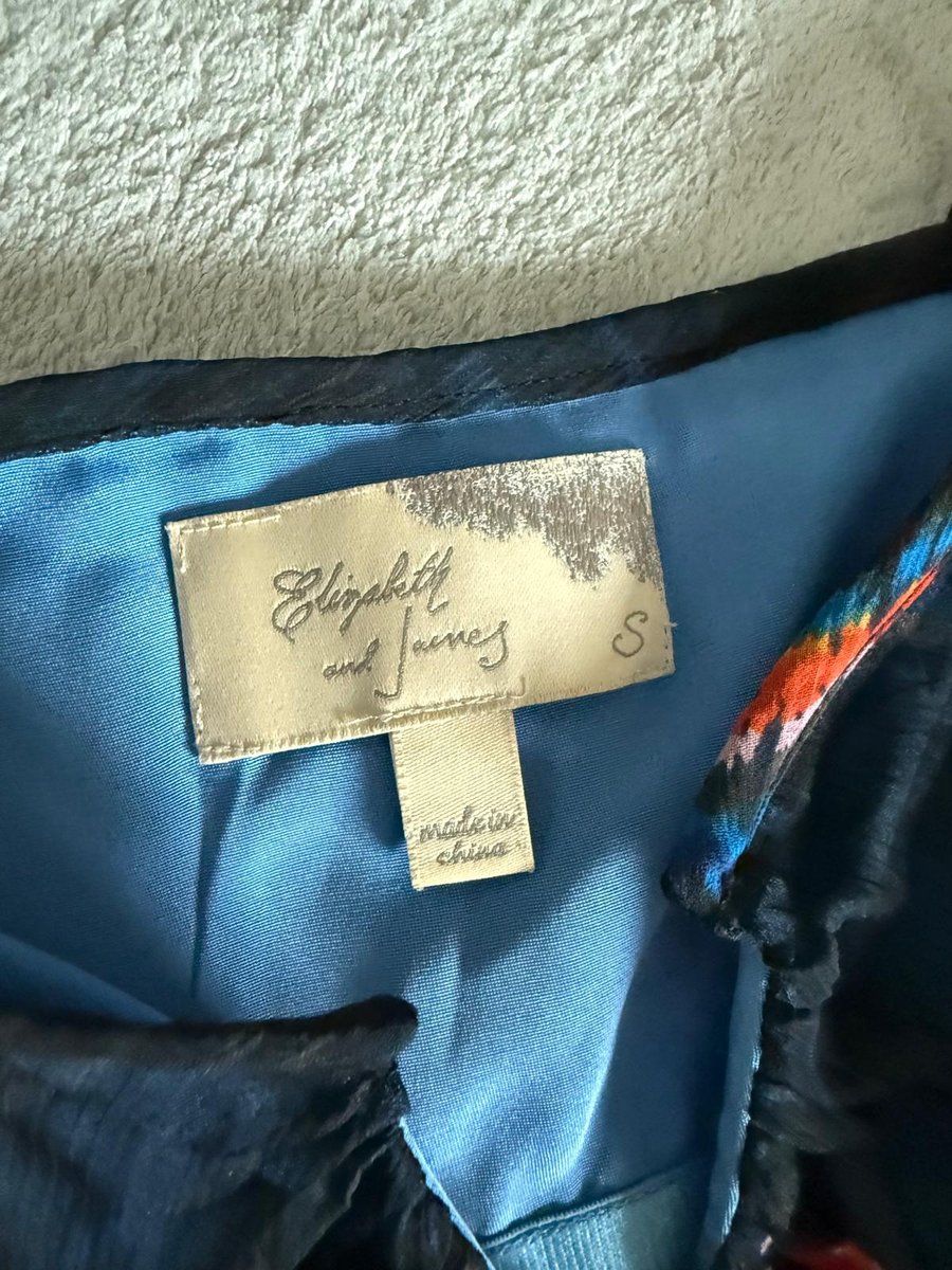 Elegant blue peacock strapless chiffon dress size S by Elizabeth and James.
