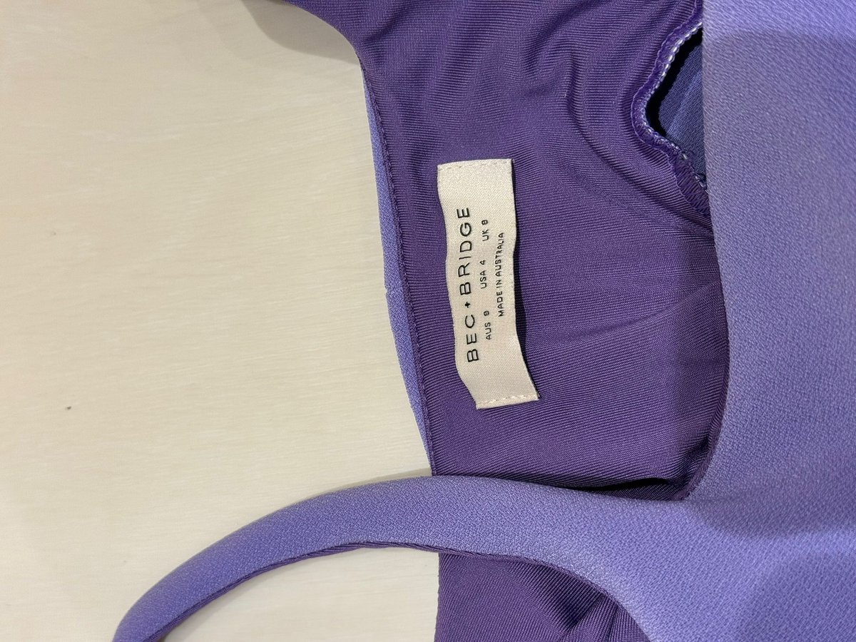 Bec + Bridge lilac low scoop neckline dress