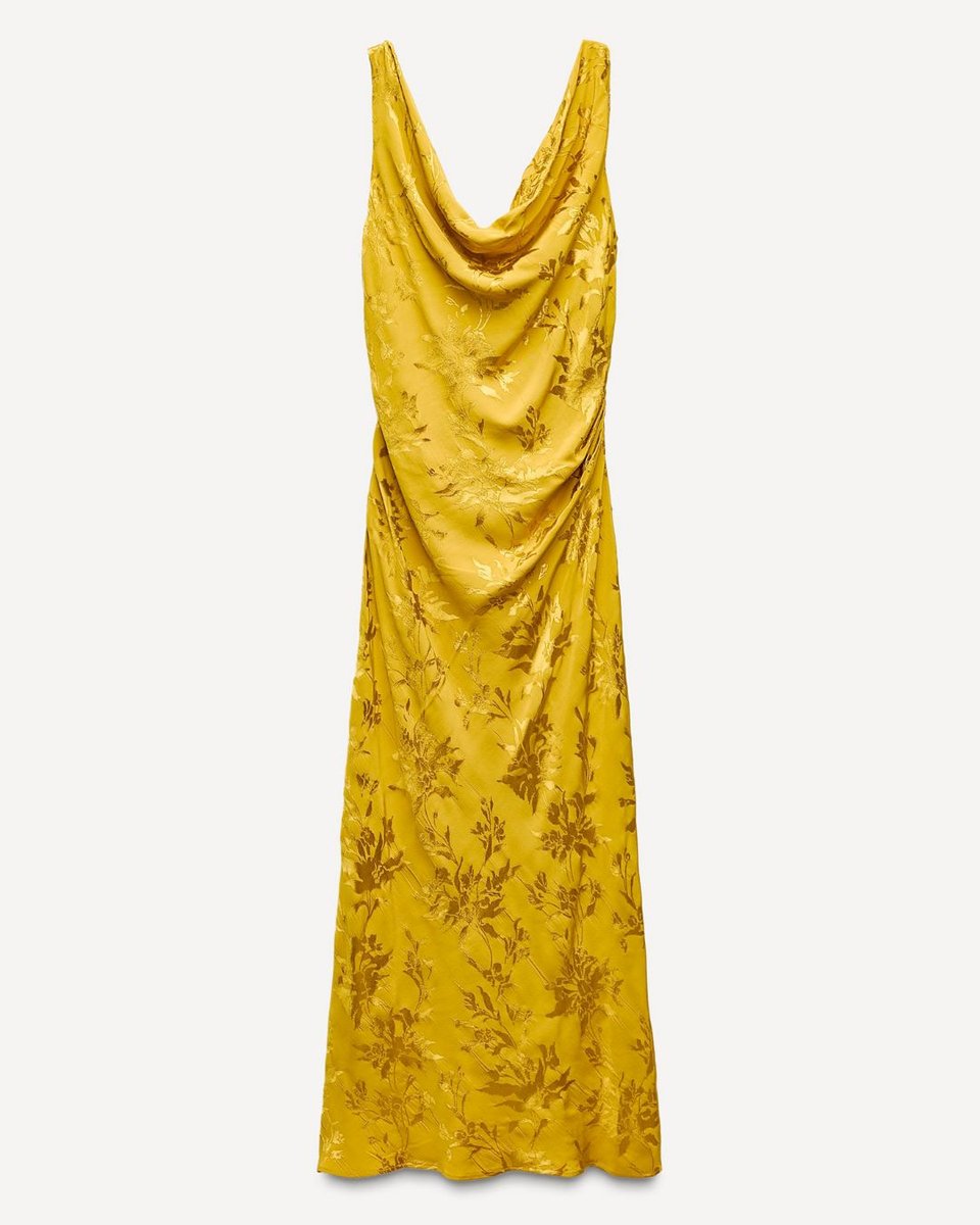 Zara Gold Jacquard Dress