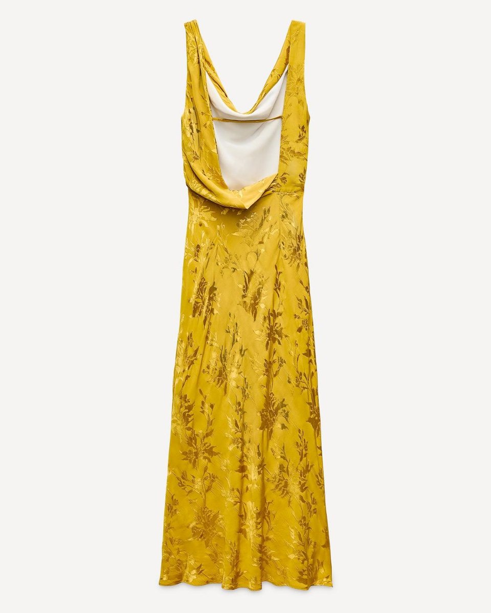 Zara Gold Jacquard Dress