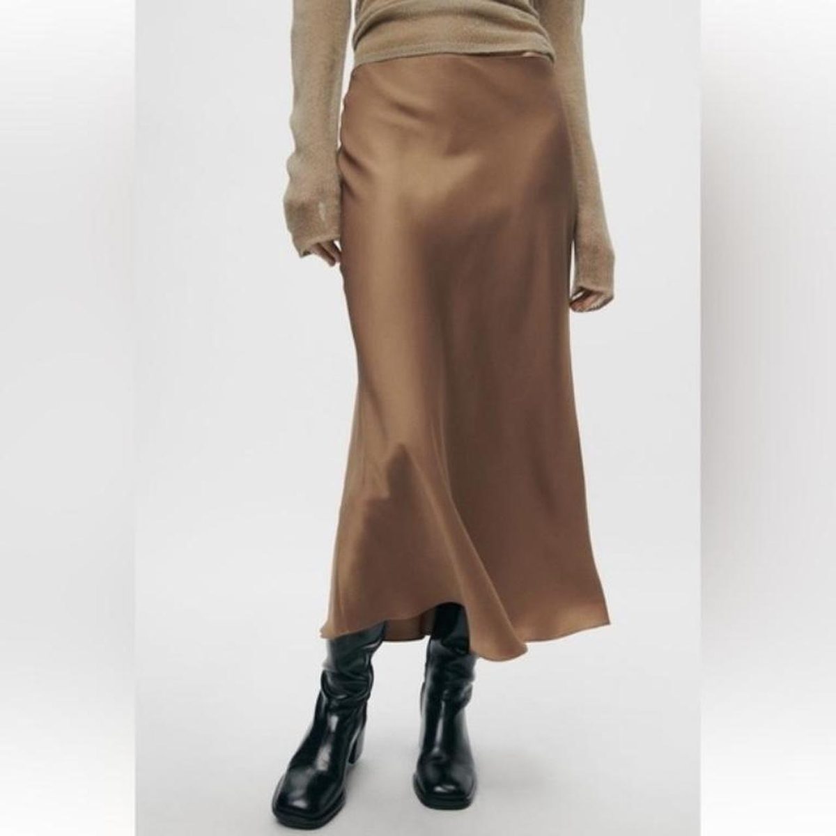 Brown Silk Skirt