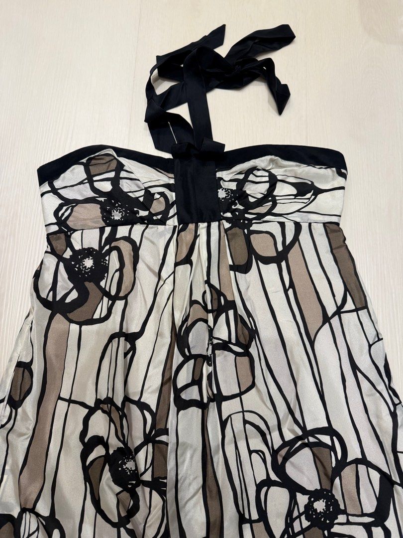 BCBG floral halter neck dress