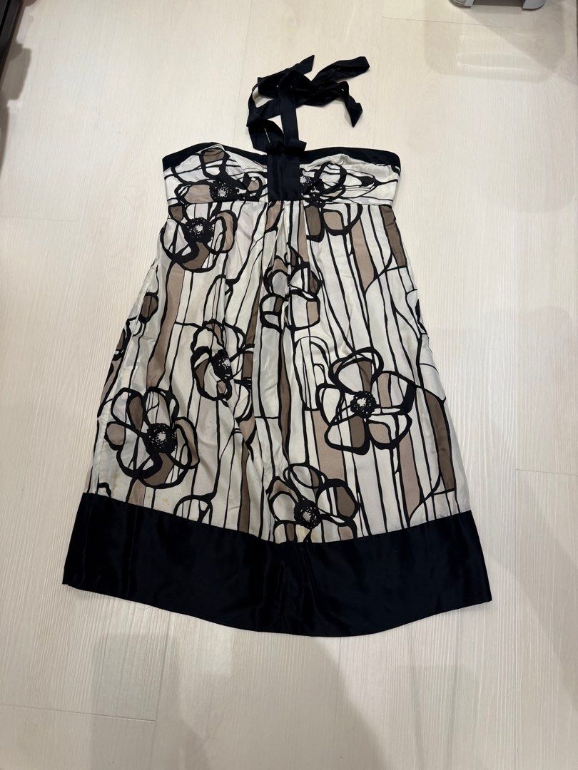 BCBG floral halter neck dress